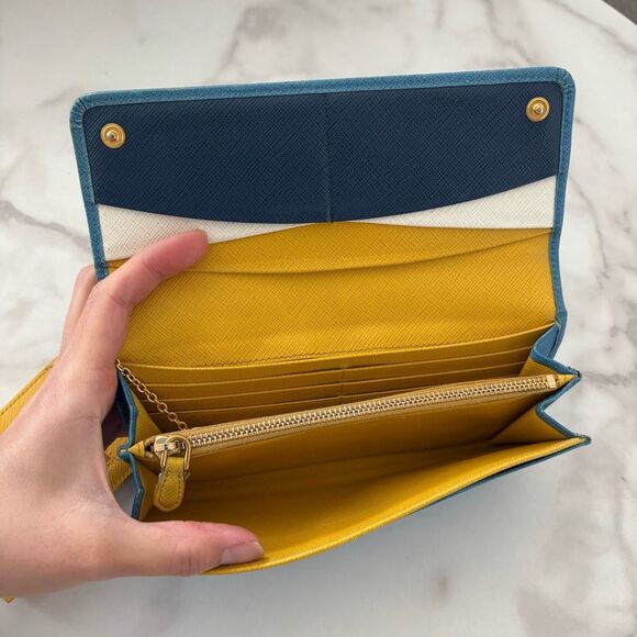 Prada Milano 2in1 Blue Long Wallet with Authenticity Card and Box - Picture 5 of 15